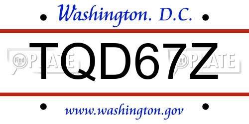 TQD67Z District Of Columbia License Plate