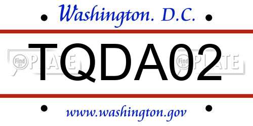 TQDA02 District Of Columbia License Plate