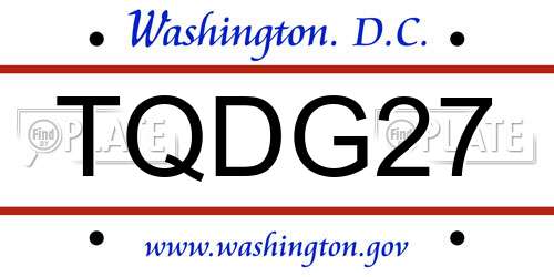 TQDG27 District Of Columbia License Plate