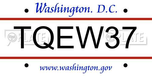 TQEW37 District Of Columbia License Plate