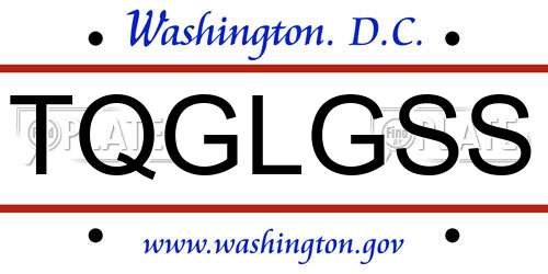 TQGLGSS District Of Columbia License Plate