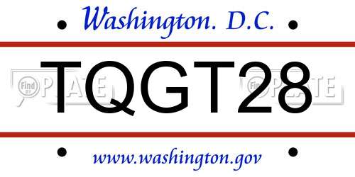 TQGT28 District Of Columbia License Plate