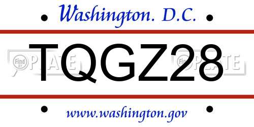 TQGZ28 District Of Columbia License Plate