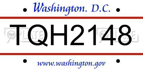TQH2148 District Of Columbia License Plate