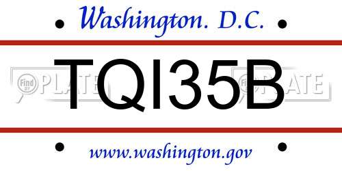 TQI35B District Of Columbia License Plate