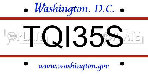 TQI35S District Of Columbia License Plate