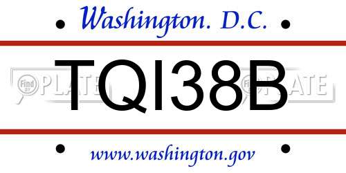 TQI38B District Of Columbia License Plate