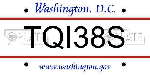 TQI38S District Of Columbia License Plate