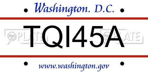 TQI45A District Of Columbia License Plate