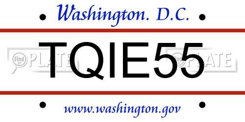 TQIE55 District Of Columbia License Plate