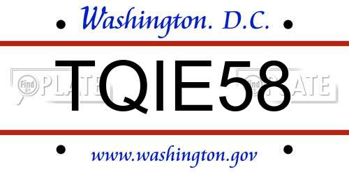 TQIE58 District Of Columbia License Plate