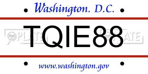 TQIE88 District Of Columbia License Plate