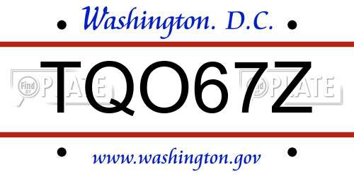 TQO67Z District Of Columbia License Plate