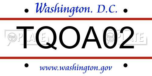 TQOA02 District Of Columbia License Plate