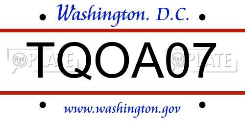 TQOA07 District Of Columbia License Plate