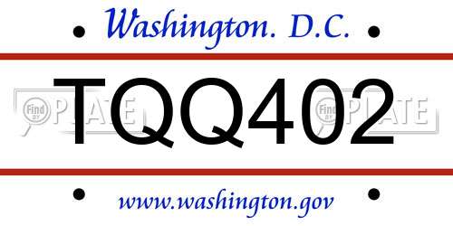 TQQ402 District Of Columbia License Plate
