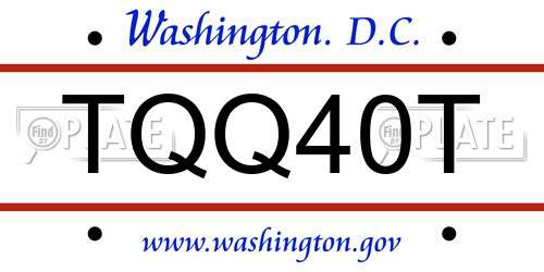 TQQ40T District Of Columbia License Plate