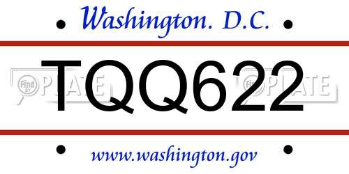 TQQ622 District Of Columbia License Plate
