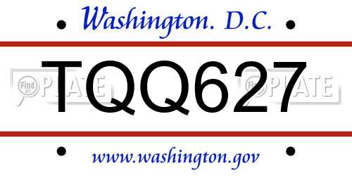 TQQ627 District Of Columbia License Plate