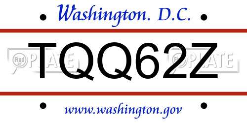 TQQ62Z District Of Columbia License Plate