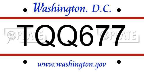 TQQ677 District Of Columbia License Plate
