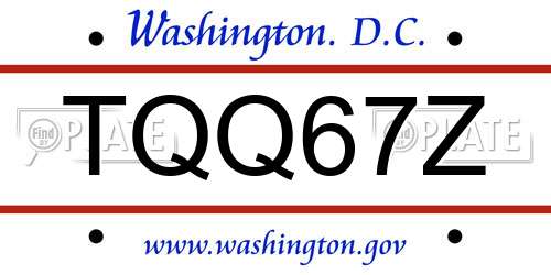 TQQ67Z District Of Columbia License Plate