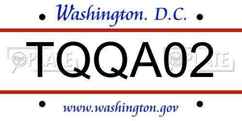 TQQA02 District Of Columbia License Plate