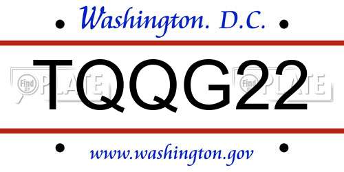 TQQG22 District Of Columbia License Plate