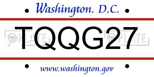 TQQG27 District Of Columbia License Plate