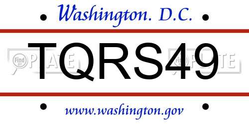 TQRS49 District Of Columbia License Plate