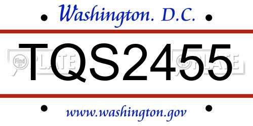 TQS2455 District Of Columbia License Plate