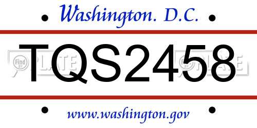 TQS2458 District Of Columbia License Plate