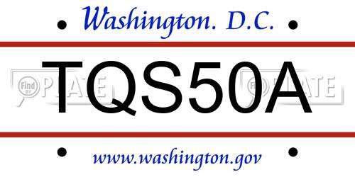 TQS50A District Of Columbia License Plate