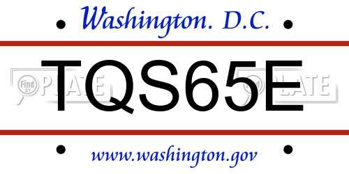 TQS65E District Of Columbia License Plate