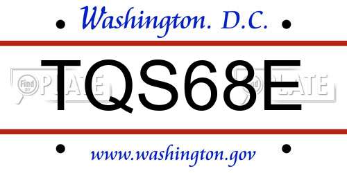 TQS68E District Of Columbia License Plate