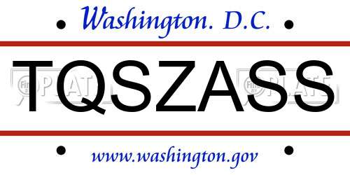 TQSZASS District Of Columbia License Plate