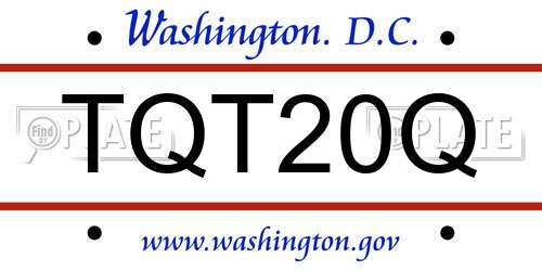 TQT20Q District Of Columbia License Plate