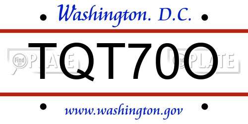 TQT70O District Of Columbia License Plate