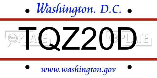 TQZ20D District Of Columbia License Plate