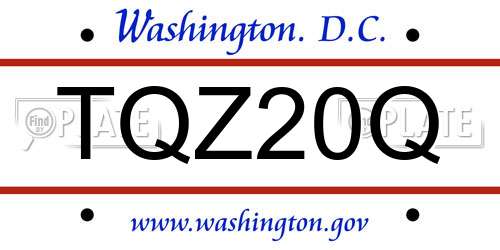TQZ20Q District Of Columbia License Plate