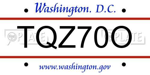 TQZ70O District Of Columbia License Plate