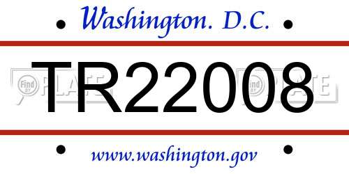 TR22008 District Of Columbia License Plate