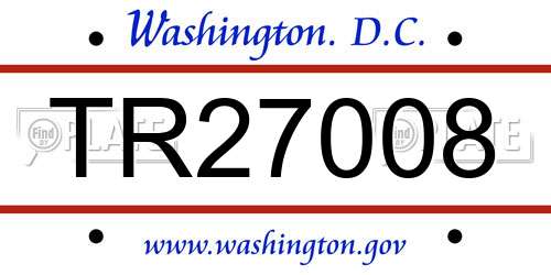 TR27008 District Of Columbia License Plate