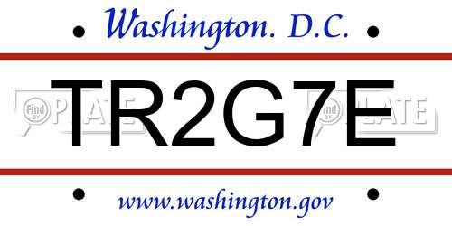 TR2G7E District Of Columbia License Plate