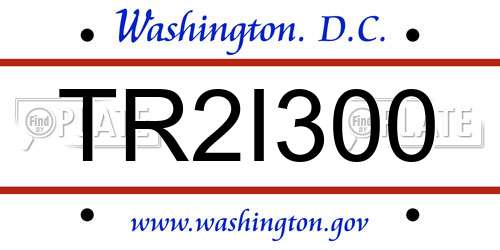 TR2I300 District Of Columbia License Plate