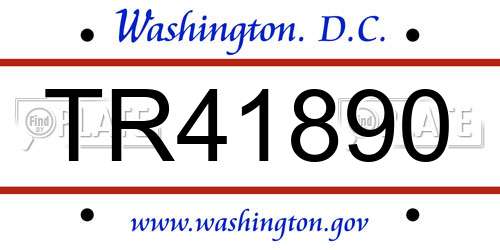 TR41890 District Of Columbia License Plate