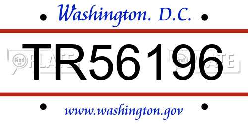TR56196 District Of Columbia License Plate