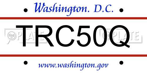 TRC50Q District Of Columbia License Plate