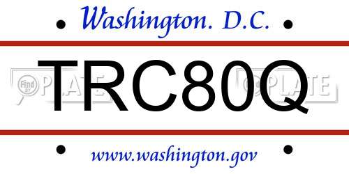 TRC80Q District Of Columbia License Plate