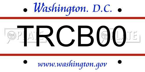 TRCB00 District Of Columbia License Plate